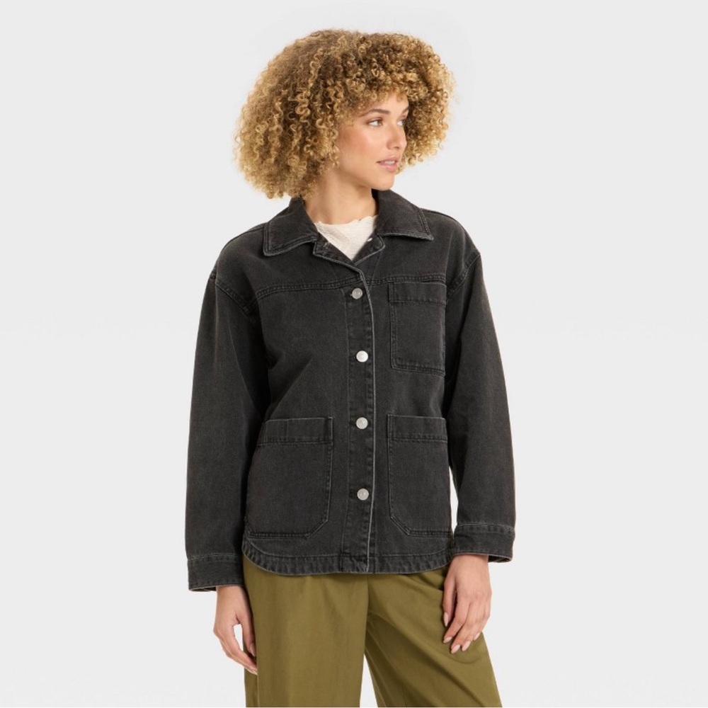 Women's Denim Shacket - Future Collective Black Wash M - Picture 2 of 3